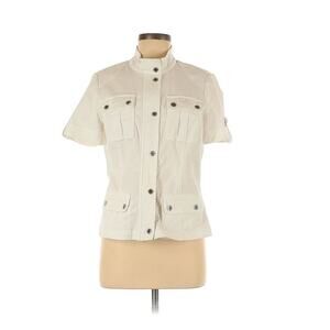 White House Black Market White Utility Style Button Down Jacket - Size 6‎